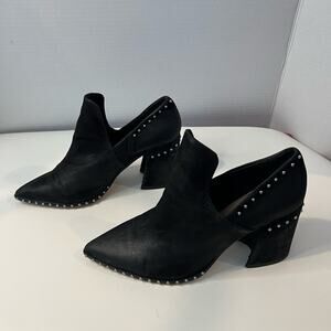 Gianni Bini Women’s Daveigh Black Suede Studded Western Booties Pointed Toe 9.5M